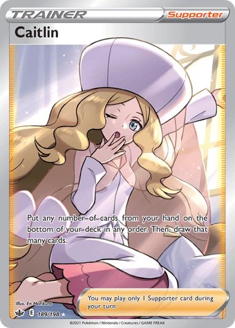 Caitlin Chilling Reign Pokemon Card