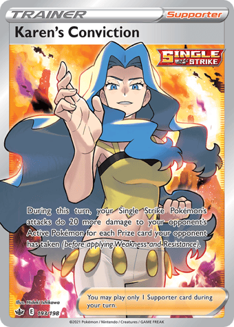 Karen’s Conviction Chilling Reign Pokemon Card