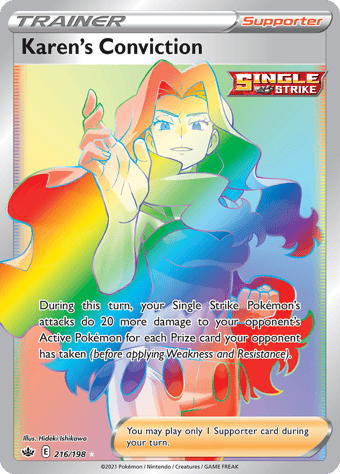 Karen's Conviction Chilling Reign Pokemon Card