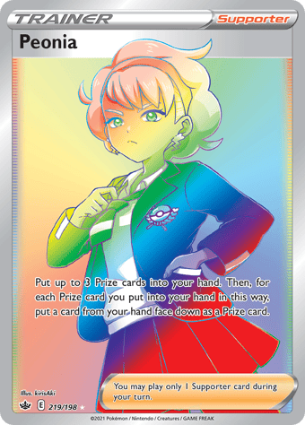 Peonia Chilling Reign Pokemon Card