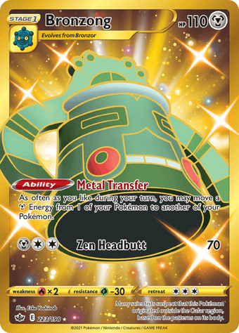 Bronzong Chilling Reign Pokemon Card