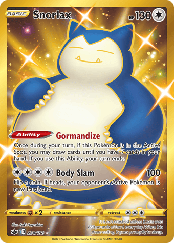 Snorlax Chilling Reign Pokemon Card