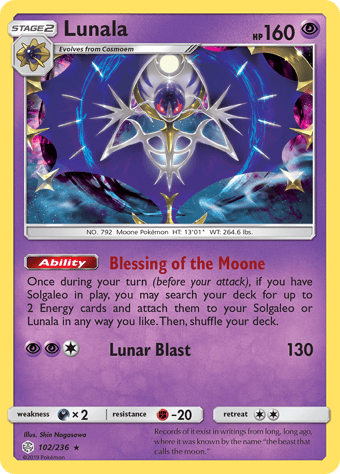 Lunala Cosmic Eclipse Pokemon Card