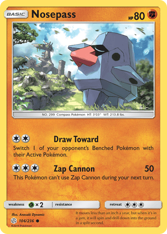 Nosepass Cosmic Eclipse Pokemon Card