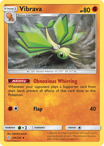 Vibrava Cosmic Eclipse Pokemon Card