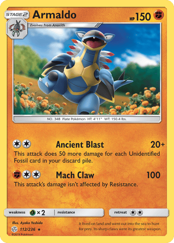 Armaldo Cosmic Eclipse Pokemon Card