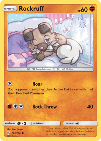Rockruff Cosmic Eclipse Pokemon Card