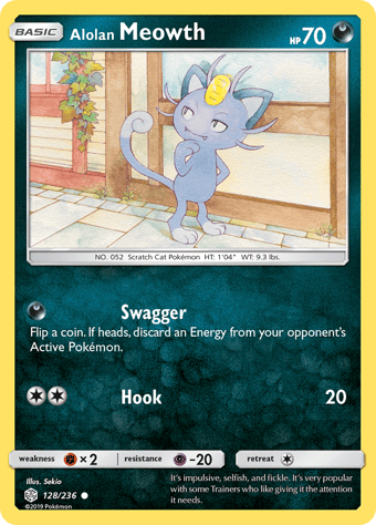 Alolan Meowth Cosmic Eclipse Pokemon Card