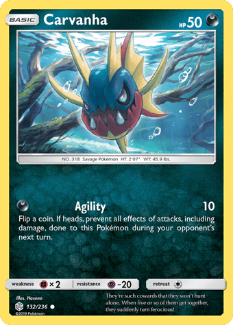 Carvanha Cosmic Eclipse Pokemon Card