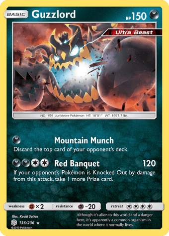 Guzzlord Cosmic Eclipse Pokemon Card