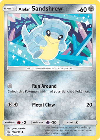 Alolan Sandshrew Cosmic Eclipse Pokemon Card