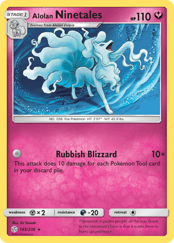 Alolan Ninetales Cosmic Eclipse Pokemon Card