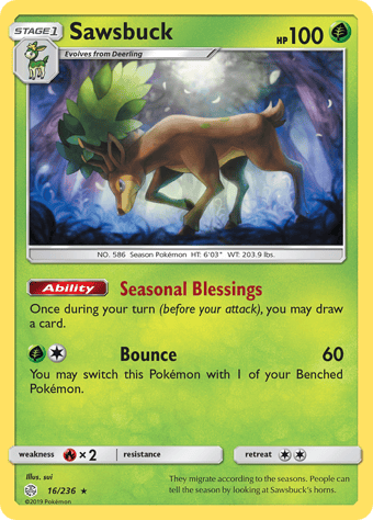 Sawsbuck Cosmic Eclipse Pokemon Card