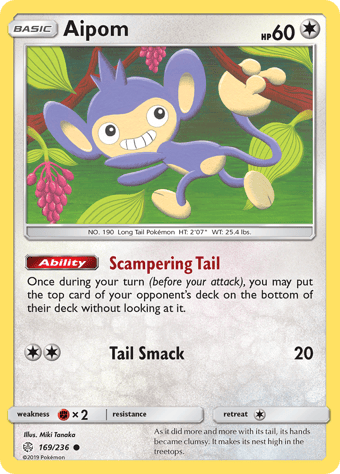 Aipom Cosmic Eclipse Pokemon Card