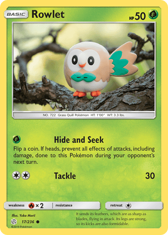 Rowlet Cosmic Eclipse Pokemon Card