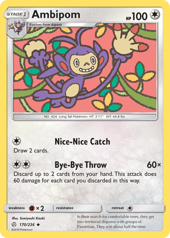 Ambipom Cosmic Eclipse Pokemon Card