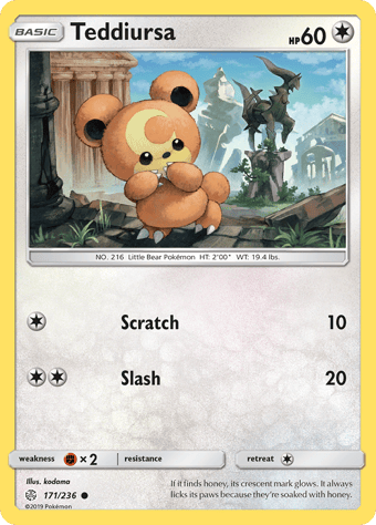 Teddiursa Cosmic Eclipse Pokemon Card