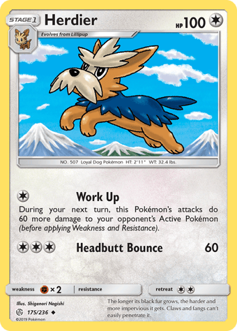 Herdier Cosmic Eclipse Pokemon Card