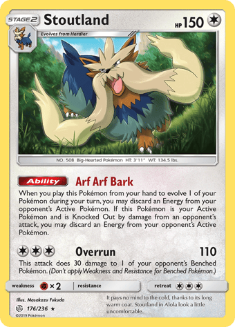 Stoutland Cosmic Eclipse Pokemon Card