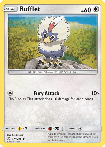 Rufflet Cosmic Eclipse Pokemon Card