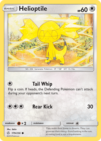 Helioptile Cosmic Eclipse Pokemon Card