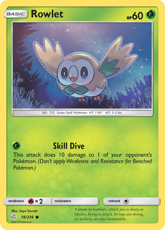 Rowlet Cosmic Eclipse Pokemon Card