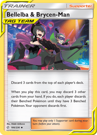 Bellelba & Brycen-Man Cosmic Eclipse Pokemon Card