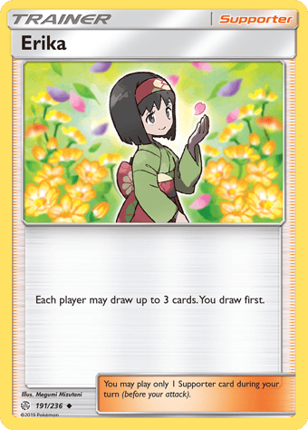 Erika Cosmic Eclipse Pokemon Card