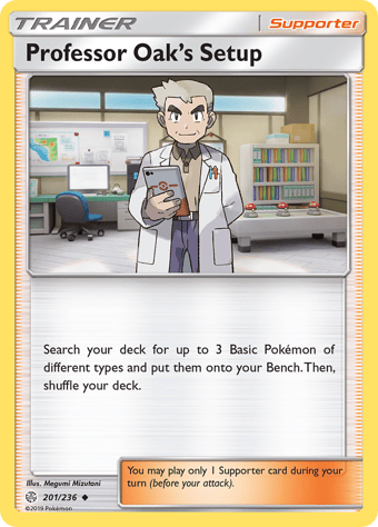Professor Oak's Setup Cosmic Eclipse Pokemon Card