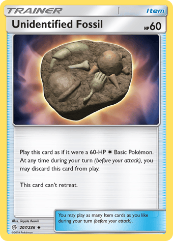 Unidentified Fossil Cosmic Eclipse Pokemon Card
