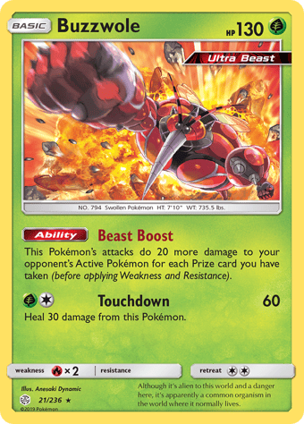 Buzzwole Cosmic Eclipse Pokemon Card