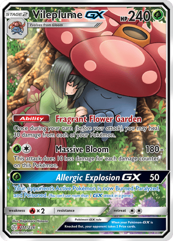 Vileplume-GX Cosmic Eclipse Pokemon Card