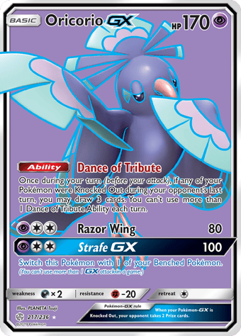 Oricorio-GX Cosmic Eclipse Pokemon Card