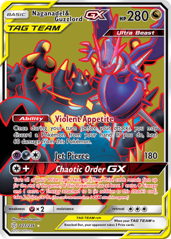 Naganadel & Guzzlord-GX Cosmic Eclipse Pokemon Card