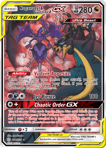 Naganadel & Guzzlord-GX Cosmic Eclipse Pokemon Card