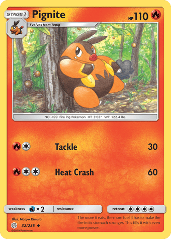 Pignite Cosmic Eclipse Pokemon Card