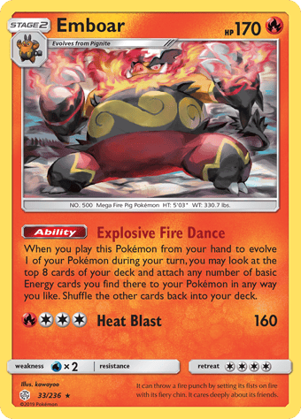 Emboar Cosmic Eclipse Pokemon Card