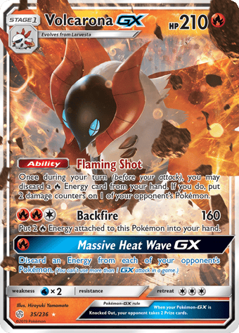 Volcarona-GX Cosmic Eclipse Pokemon Card