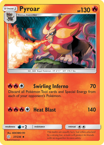 Pyroar Cosmic Eclipse Pokemon Card