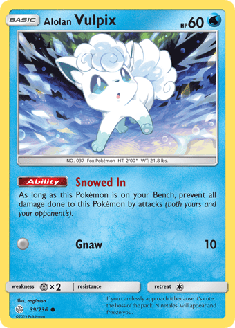 Alolan Vulpix Cosmic Eclipse Pokemon Card