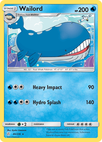Wailord Cosmic Eclipse Pokemon Card