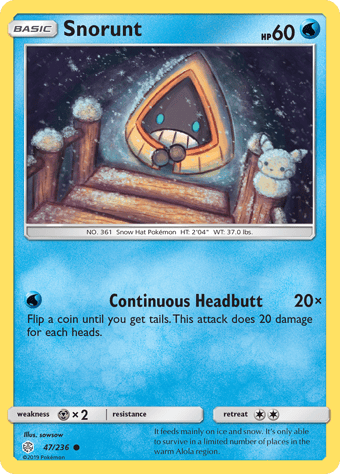 Snorunt Cosmic Eclipse Pokemon Card