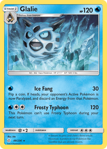 Glalie Cosmic Eclipse Pokemon Card