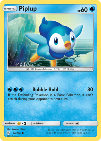 Piplup Cosmic Eclipse Pokemon Card
