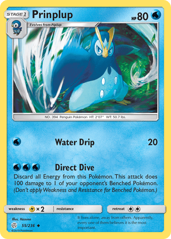 Prinplup Cosmic Eclipse Pokemon Card