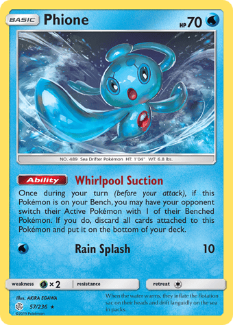 Phione Cosmic Eclipse Pokemon Card