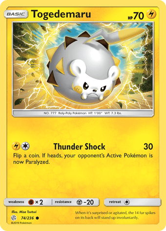 Togedemaru Cosmic Eclipse Pokemon Card