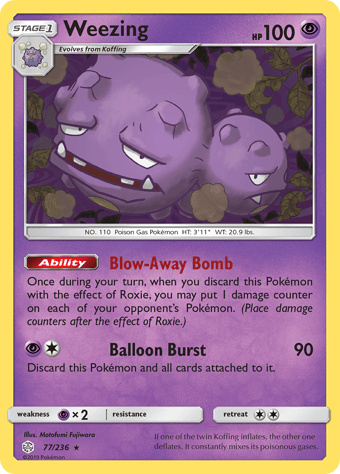 Weezing Cosmic Eclipse Pokemon Card