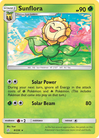 Sunflora Cosmic Eclipse Pokemon Card