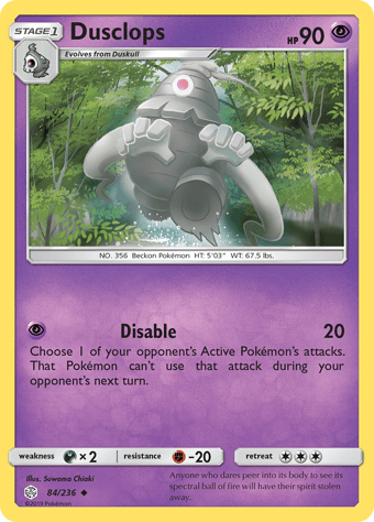 Dusclops Cosmic Eclipse Pokemon Card